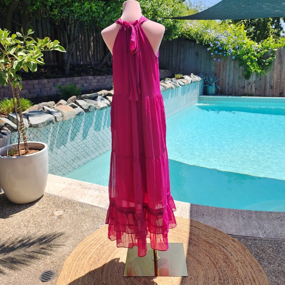 Fuchsia Halter style Maxi Dress